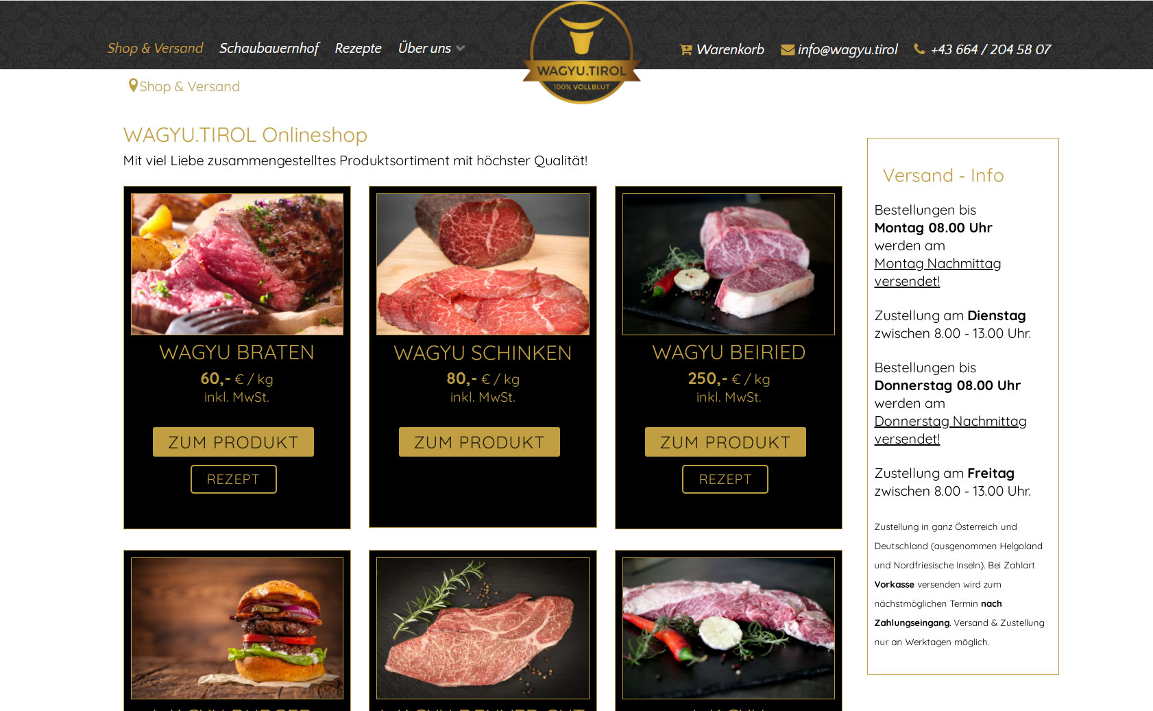 wagyu tirol onlineshop